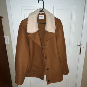 Old Navy Button-up Jacket W/Sherpa Collar SZ XXL Rust color Classic All occasion